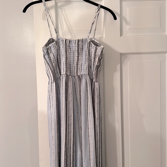 Xhilaration XS body corset jumpsuit. stripes blue gray and white. - Picture 5 of 6